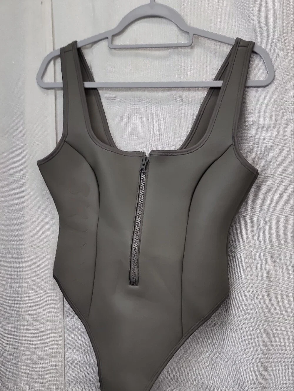 Skims Rubberized Scuba Swim Scoop Neck One-Piece Size Large